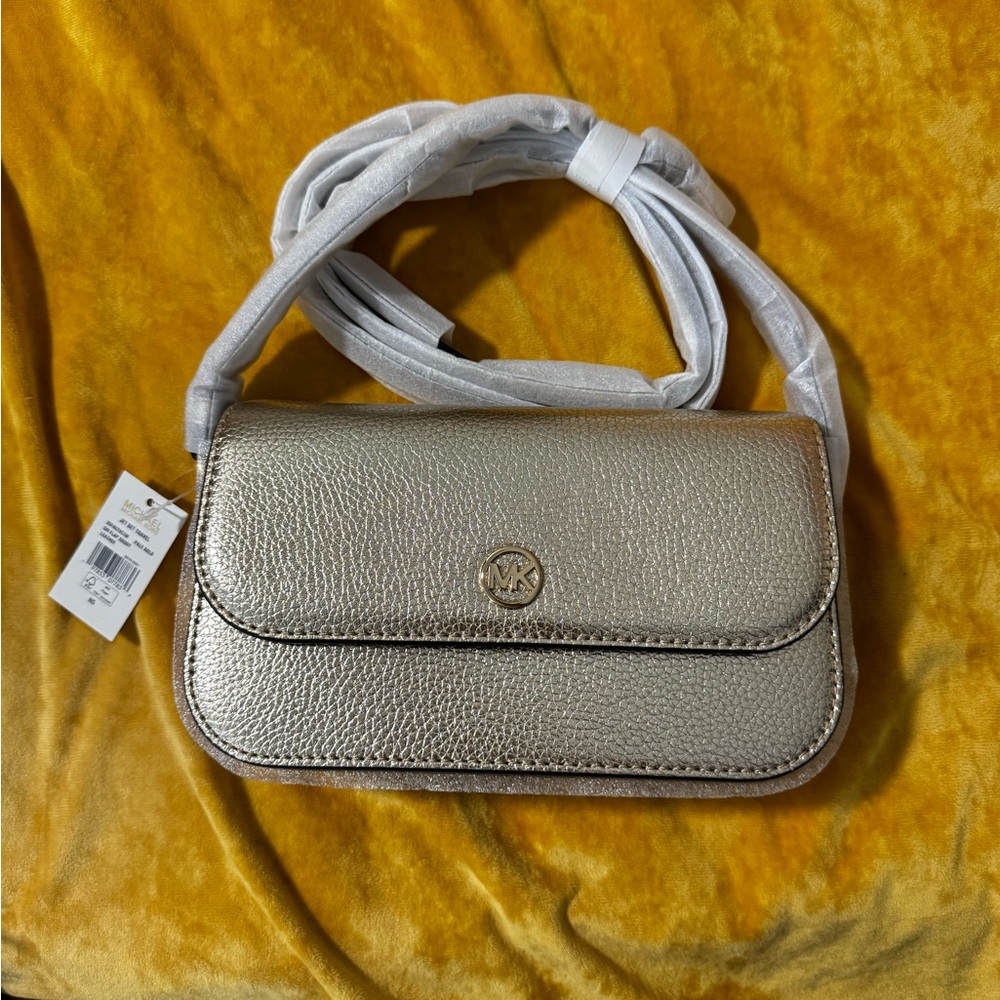 Michael Kors Metallic Silver Crossbody Bag